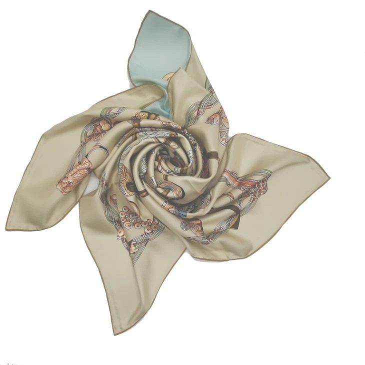 Digital Printing Double Sides Silk Satin Scarf Digital Printing Double Sides Silk Satin Scarf