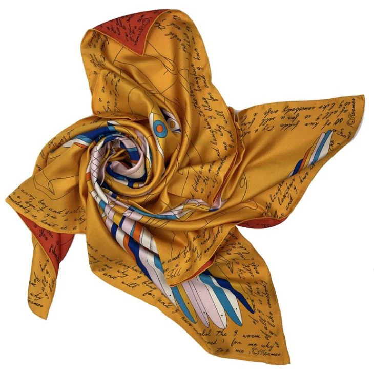 Double Sided Custom 100 Silk Digital Printed Scarf
